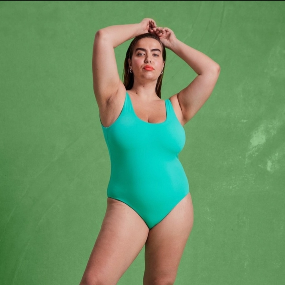 Girlfriend Collective Whidbey One Piece Swimsuit in Aqua